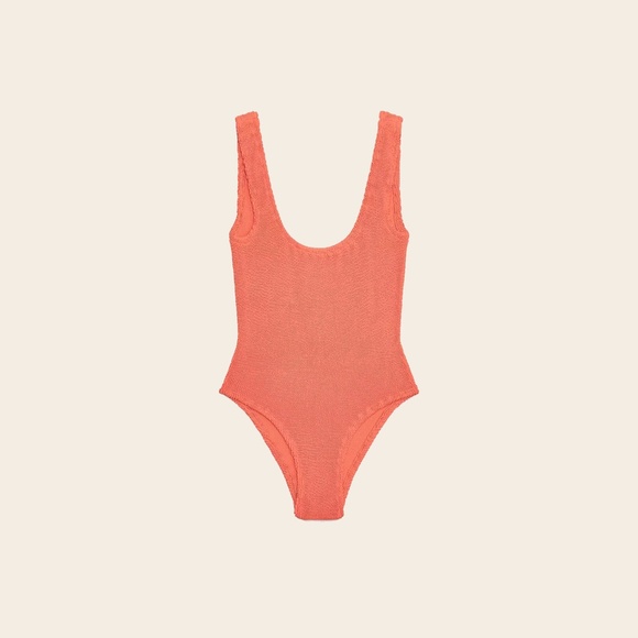 Zara Stretch One Piece Bathing Suit Bright Orange Women's Size Medium NWT - Picture 5 of 10